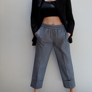 Zara Elastic Waist Pants - Indigo